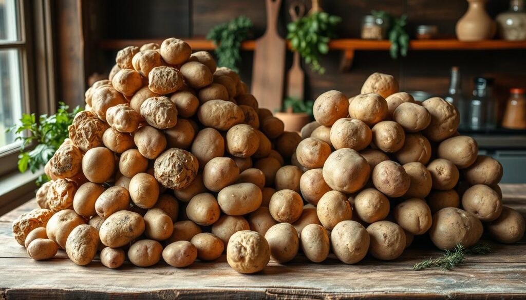 Comparing rustic potatoes vs. russet