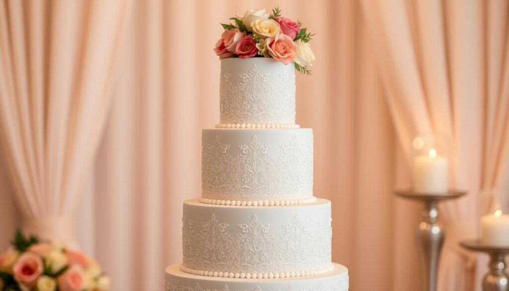 Elegant Tiered Wedding Cake Construction