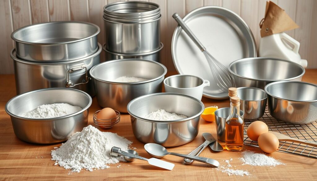 What tools do you use to bake a cake?