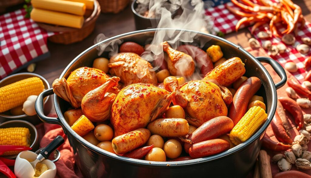 authentic cajun chicken boil