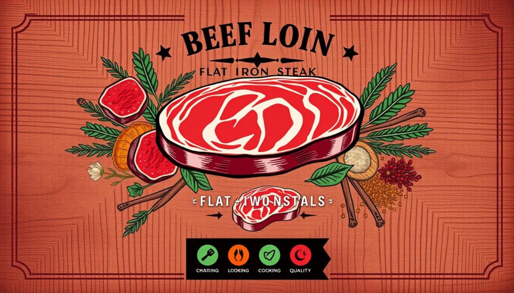 beef loin flat iron steak label