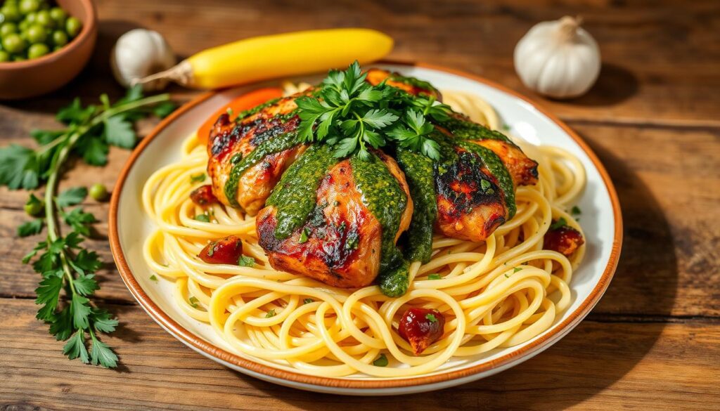 chimichurri chicken thighs pasta recipe