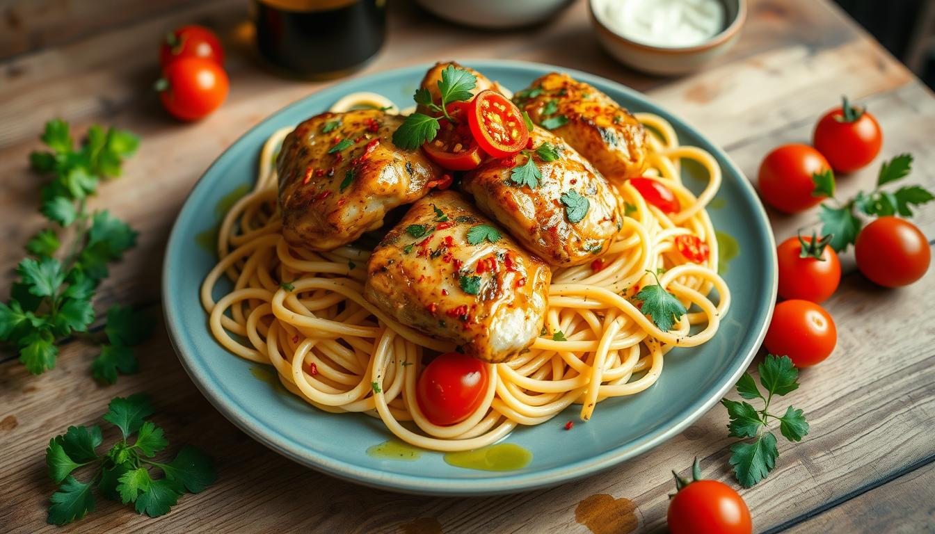 chimichurri chicken thighs pasta