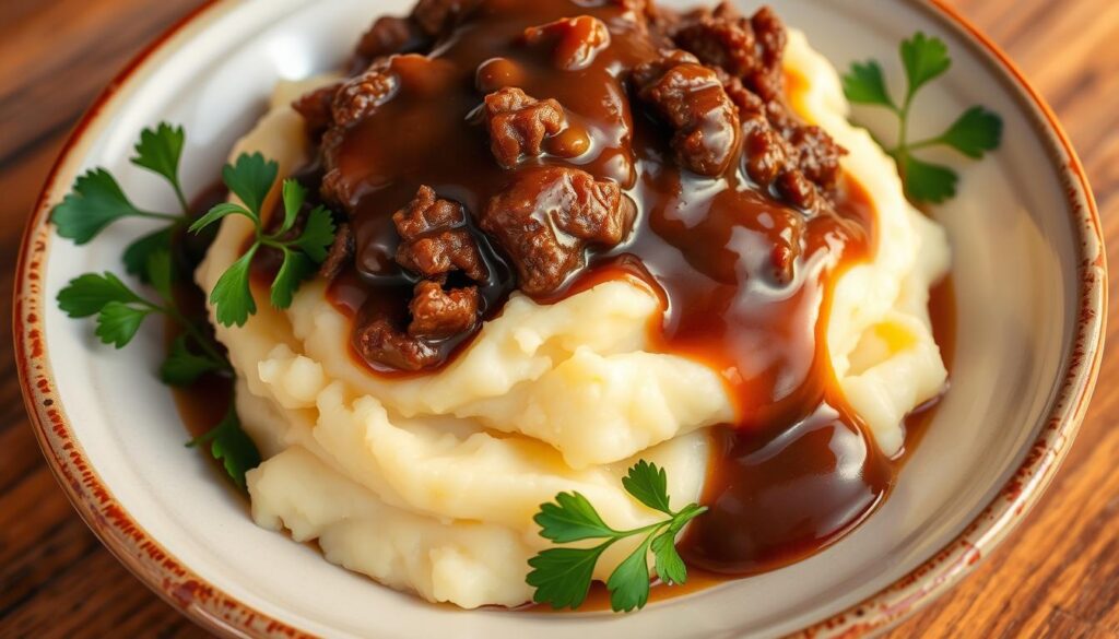 comfort food appeal of ground beef and mashed potatoes