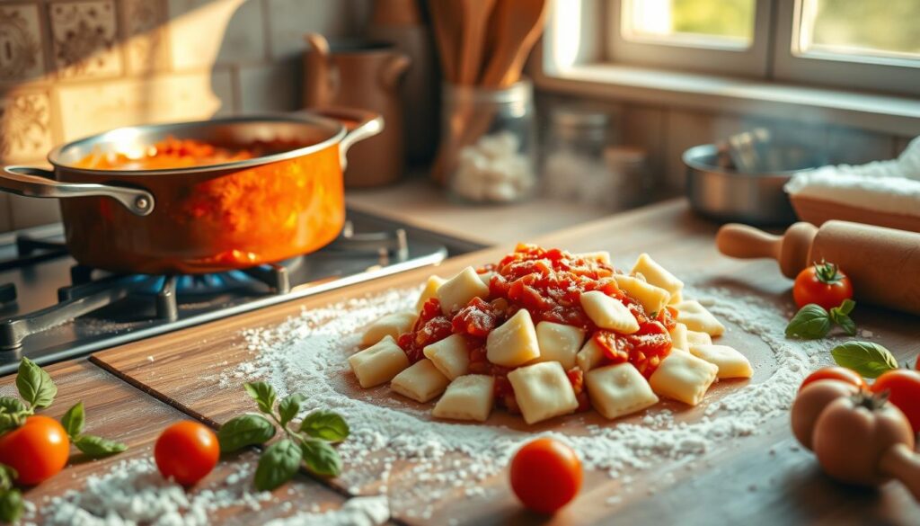 cooking gnocchi