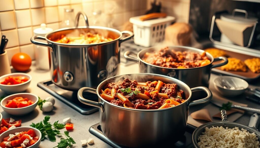 cooking two boxes of hamburger lasagna