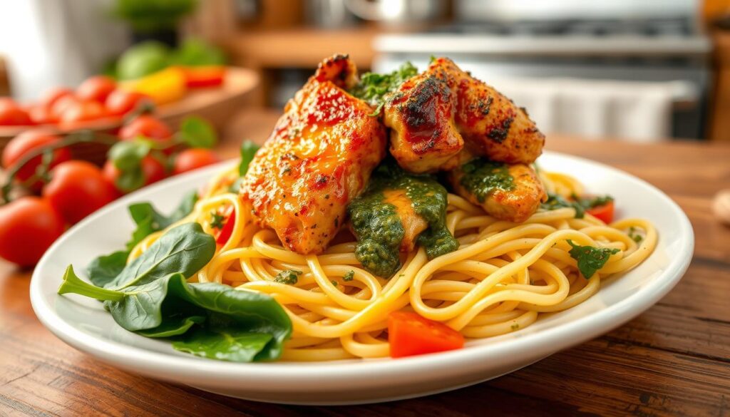 easy chimichurri chicken thighs pasta