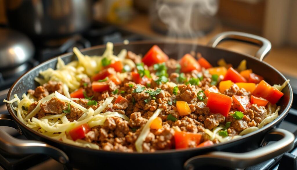 ground beef cabbage skillet