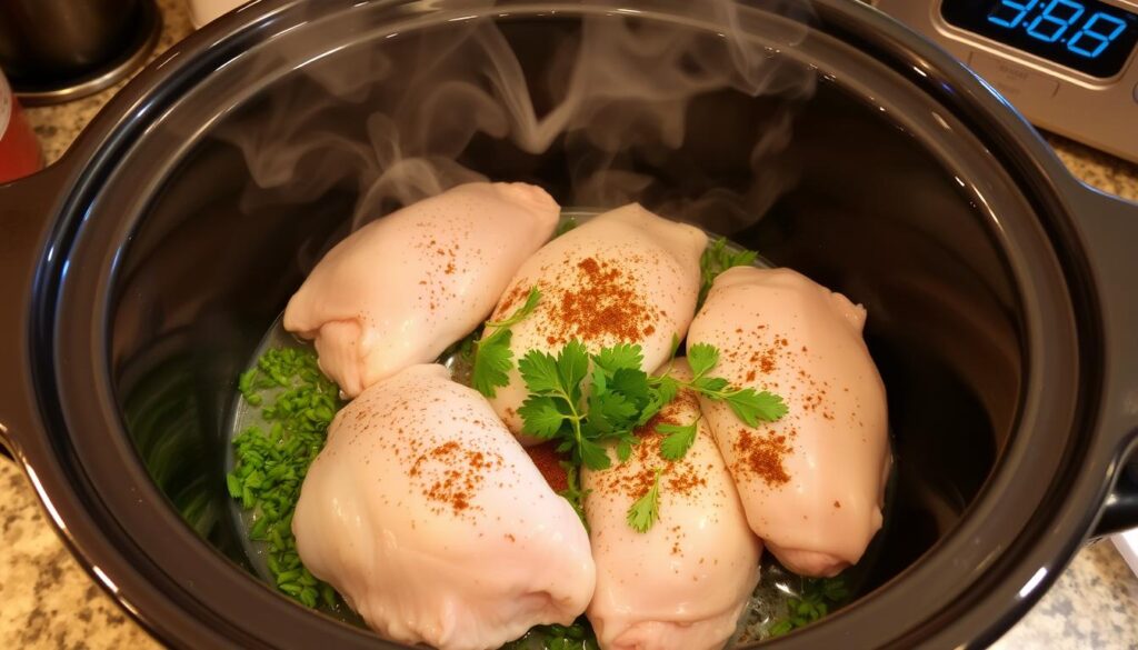 how long to cook frozen chicken breast in slow cooker