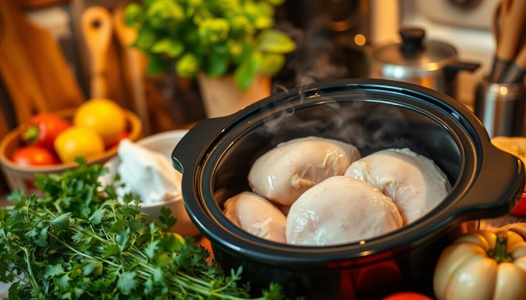 how to cook frozen chicken breast in crock pot