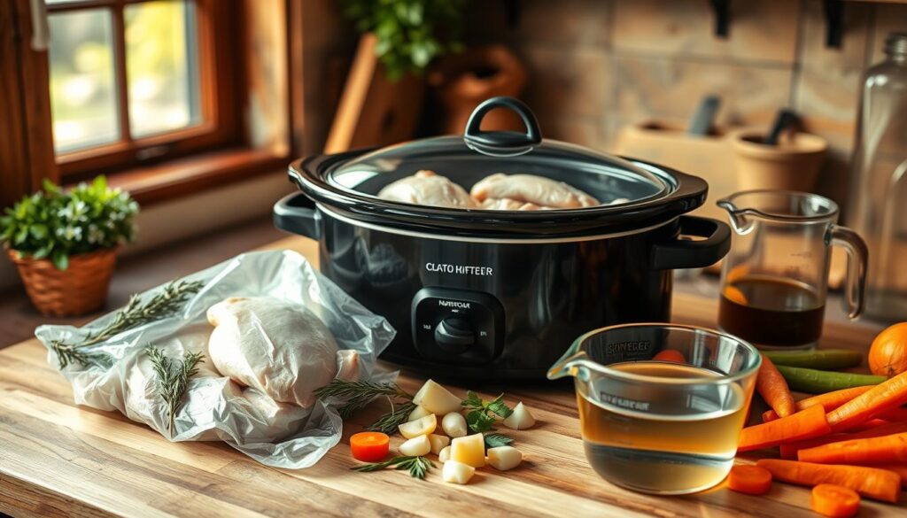 how to prepare frozen chicken for slow cooker