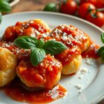 outside in stuffed gnocchi sauce