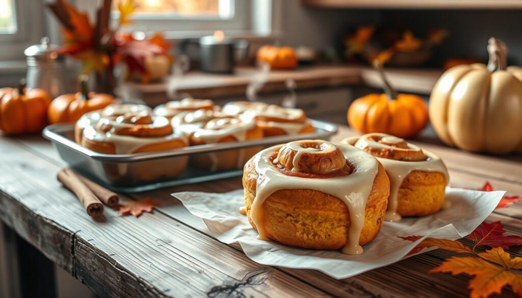 pumpkin spice cinnamon rolls recipe