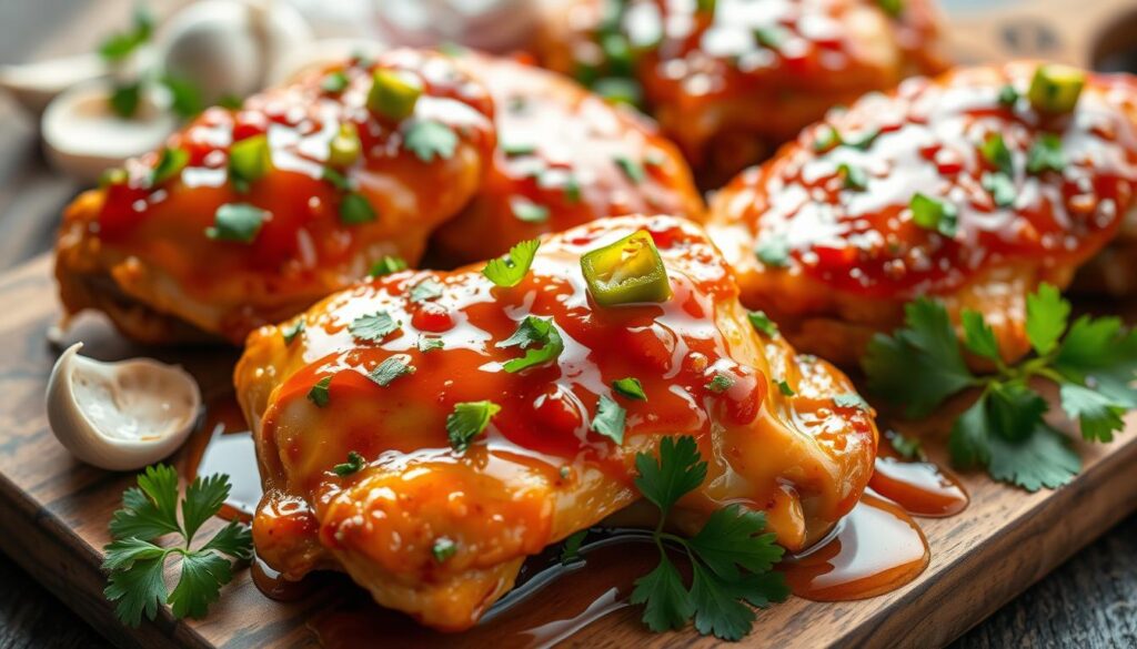 spicy honey garlic chicken thighs recipe