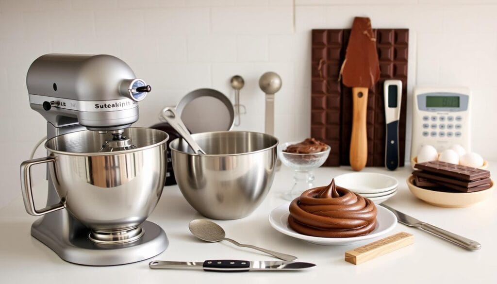 Equipment for chocolate swiss meringue buttercream