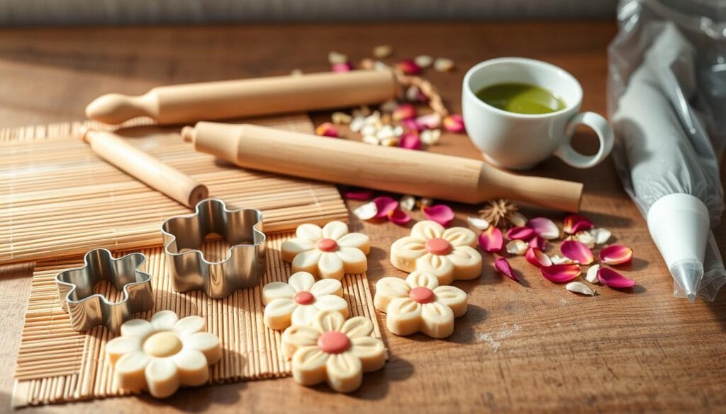 Kitchen tools for Japanese flower cookies