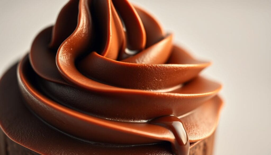 chocolate frosting with melted chocolate