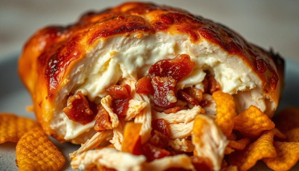 cream cheese and bacon stuffed doritos chicken