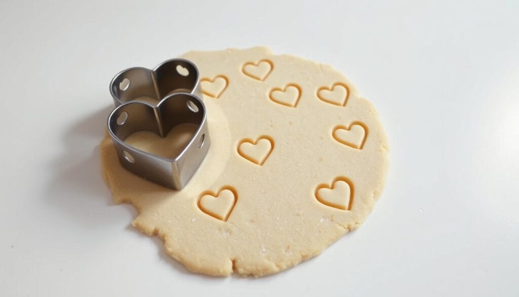 heart shaped sugar cookie dough