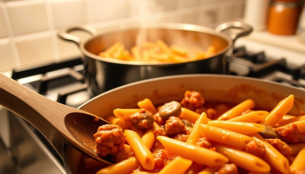 one-pot sausage penne pasta